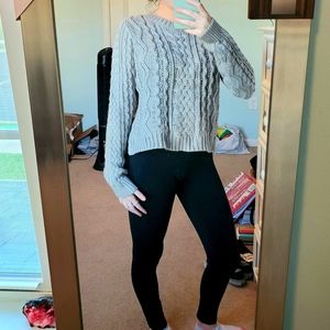 Thick grey crochet sweater from forever 21